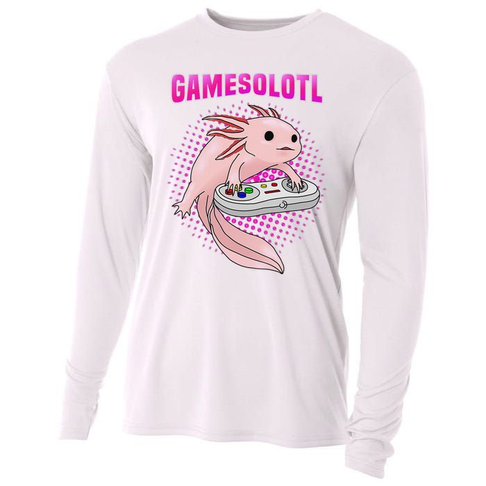 Gamer Axolotl Lover Cute Axolotl Gaming Video Gamer Gifts  Cooling Performance Long Sleeve Crew