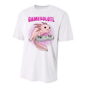 Gamer Axolotl Lover Cute Axolotl Gaming Video Gamer Gifts  Performance Sprint T-Shirt