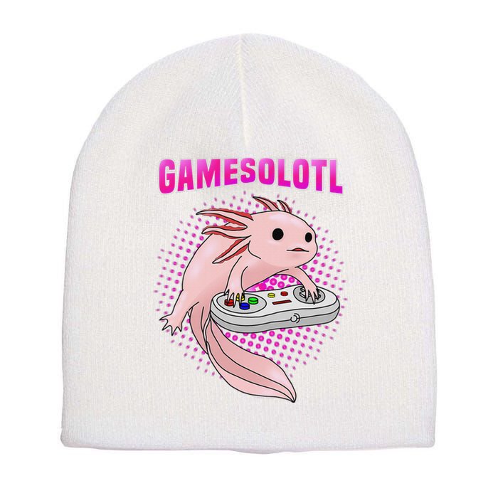 Gamer Axolotl Lover Cute Axolotl Gaming Video Gamer Gifts  Short Acrylic Beanie