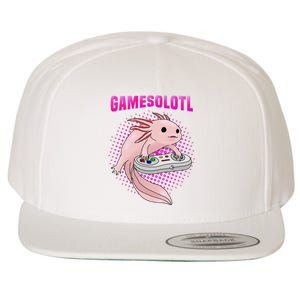 Gamer Axolotl Lover Cute Axolotl Gaming Video Gamer Gifts  Wool Snapback Cap