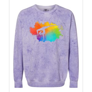 Gymnastics Acrobatics Lover Rainbow Colors Cheerleading Colorblast Crewneck Sweatshirt