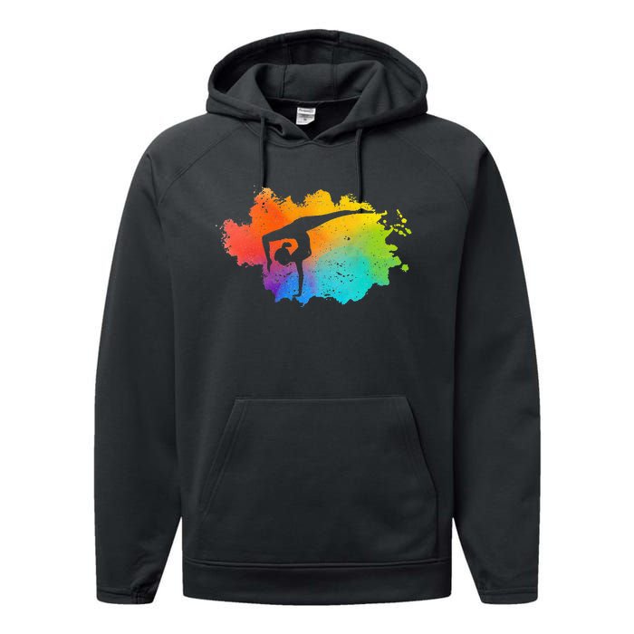 Gymnastics Acrobatics Lover Rainbow Colors Cheerleading Performance Fleece Hoodie