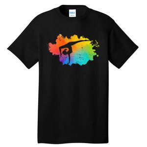 Gymnastics Acrobatics Lover Rainbow Colors Cheerleading Tall T-Shirt