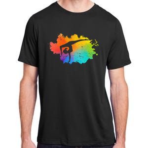 Gymnastics Acrobatics Lover Rainbow Colors Cheerleading Adult ChromaSoft Performance T-Shirt