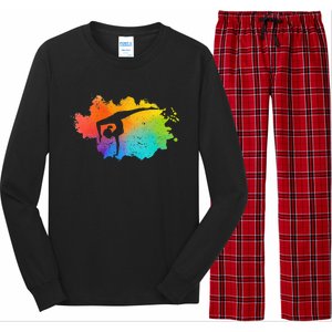 Gymnastics Acrobatics Lover Rainbow Colors Cheerleading Long Sleeve Pajama Set