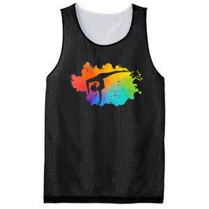 Gymnastics Acrobatics Lover Rainbow Colors Cheerleading Mesh Reversible Basketball Jersey Tank