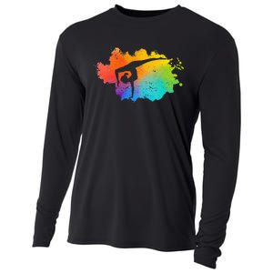 Gymnastics Acrobatics Lover Rainbow Colors Cheerleading Cooling Performance Long Sleeve Crew