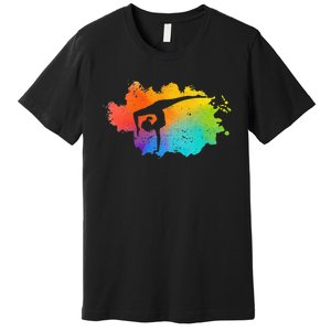 Gymnastics Acrobatics Lover Rainbow Colors Cheerleading Premium T-Shirt