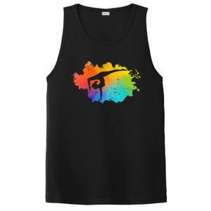 Gymnastics Acrobatics Lover Rainbow Colors Cheerleading PosiCharge Competitor Tank