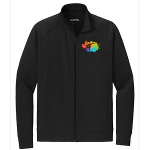 Gymnastics Acrobatics Lover Rainbow Colors Cheerleading Stretch Full-Zip Cadet Jacket