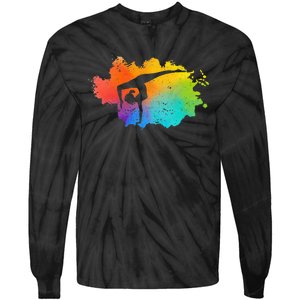 Gymnastics Acrobatics Lover Rainbow Colors Cheerleading Tie-Dye Long Sleeve Shirt