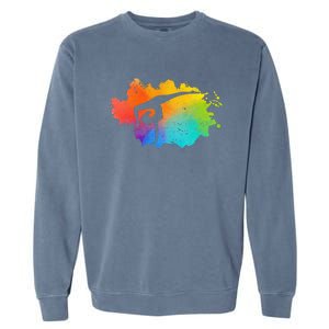 Gymnastics Acrobatics Lover Rainbow Colors Cheerleading Garment-Dyed Sweatshirt