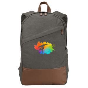 Gymnastics Acrobatics Lover Rainbow Colors Cheerleading Cotton Canvas Backpack