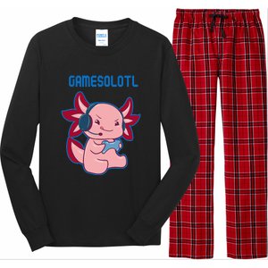 Gamer Axolotl Lover Cute Axolotl Gaming Video Gamer Long Sleeve Pajama Set