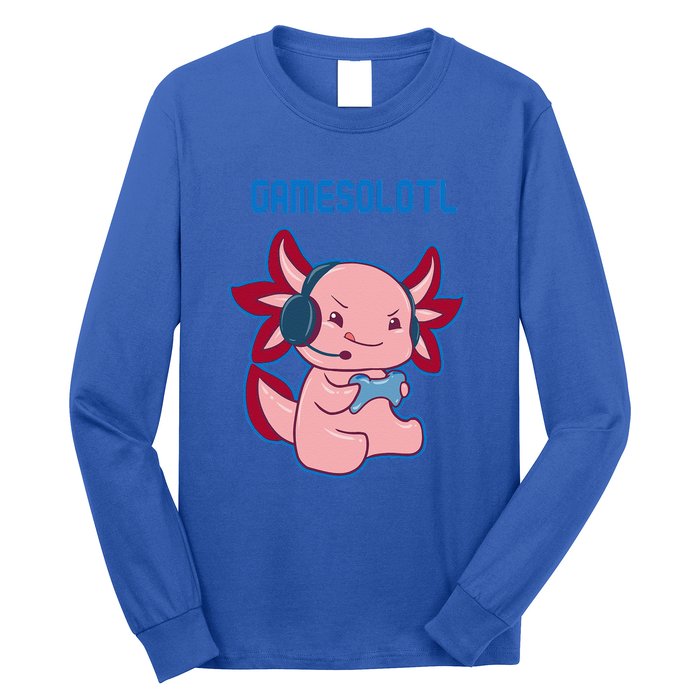 Gamer Axolotl Lover Cute Axolotl Gaming Video Gamer Long Sleeve Shirt