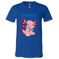 Gamer Axolotl Lover Cute Axolotl Gaming Video Gamer V-Neck T-Shirt