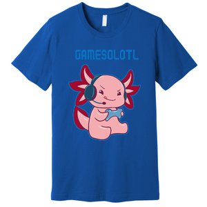 Gamer Axolotl Lover Cute Axolotl Gaming Video Gamer Premium T-Shirt