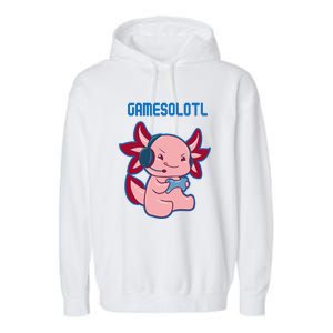 Gamer Axolotl Lover Cute Axolotl Gaming Video Gamer Garment-Dyed Fleece Hoodie