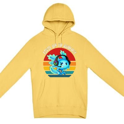 Gaming Axolotl Level Up Geek Video Games Premium Pullover Hoodie