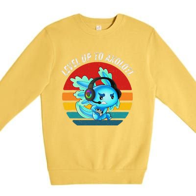 Gaming Axolotl Level Up Geek Video Games Premium Crewneck Sweatshirt