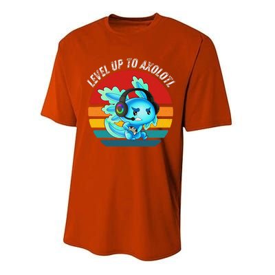 Gaming Axolotl Level Up Geek Video Games Performance Sprint T-Shirt