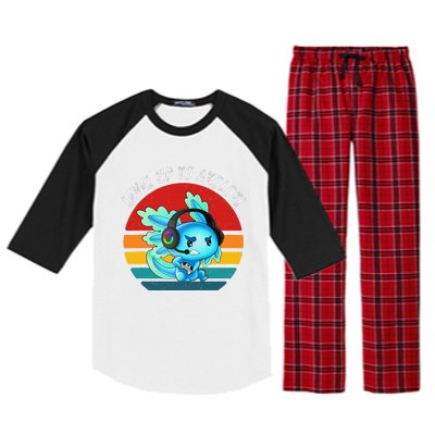 Gaming Axolotl Level Up Geek Video Games Raglan Sleeve Pajama Set