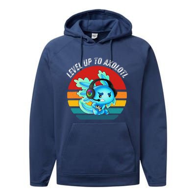 Gaming Axolotl Level Up Geek Video Games Performance Fleece Hoodie