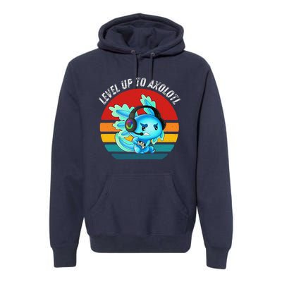 Gaming Axolotl Level Up Geek Video Games Premium Hoodie