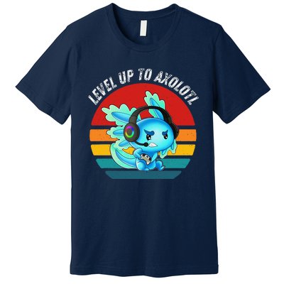 Gaming Axolotl Level Up Geek Video Games Premium T-Shirt