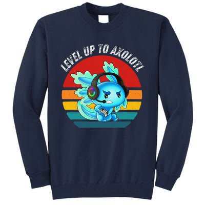 Gaming Axolotl Level Up Geek Video Games Tall Sweatshirt