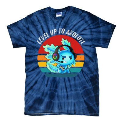 Gaming Axolotl Level Up Geek Video Games Tie-Dye T-Shirt