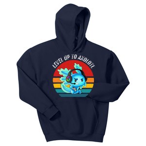 Gaming Axolotl Level Up Geek Video Games Kids Hoodie