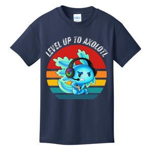 Gaming Axolotl Level Up Geek Video Games Kids T-Shirt