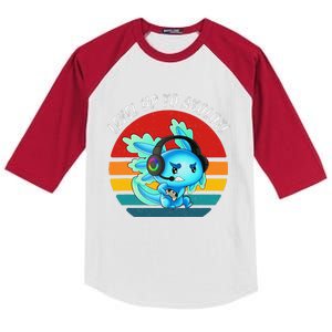 Gaming Axolotl Level Up Geek Video Games Kids Colorblock Raglan Jersey