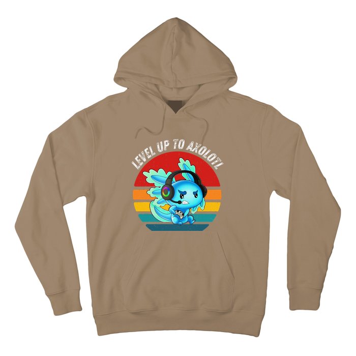 Gaming Axolotl Level Up Geek Video Games Hoodie