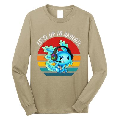 Gaming Axolotl Level Up Geek Video Games Long Sleeve Shirt