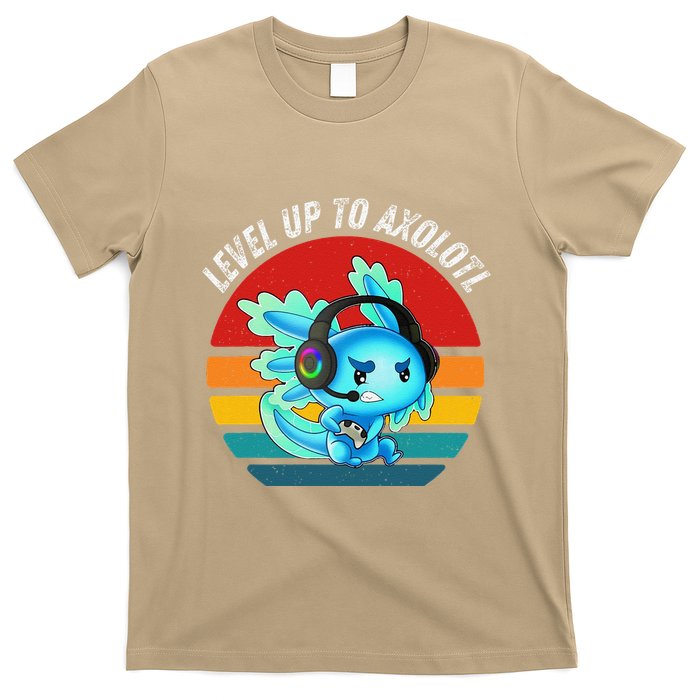 Gaming Axolotl Level Up Geek Video Games T-Shirt