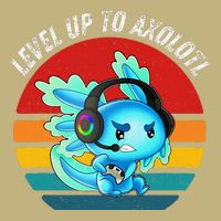 Gaming Axolotl Level Up Geek Video Games T-Shirt