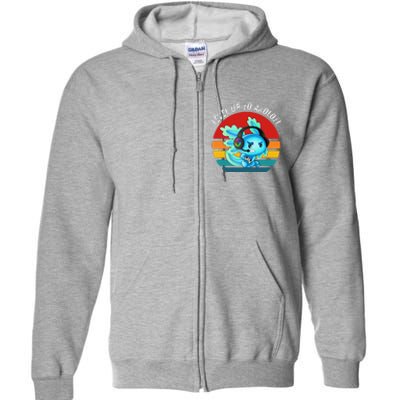 Gaming Axolotl Level Up Geek Video Games Full Zip Hoodie