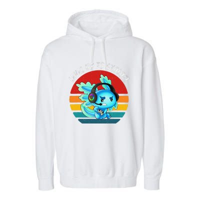 Gaming Axolotl Level Up Geek Video Games Garment-Dyed Fleece Hoodie