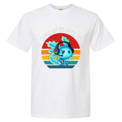 Gaming Axolotl Level Up Geek Video Games Garment-Dyed Heavyweight T-Shirt