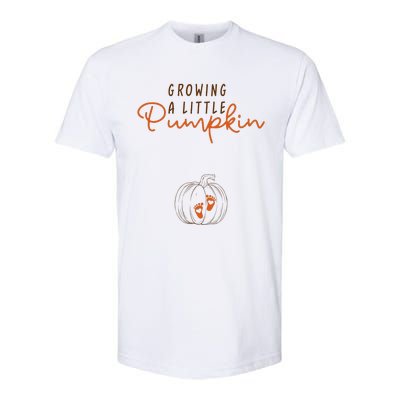 Growing A Little Pumpkin Fall Maternity Thanksgiving Baby Softstyle CVC T-Shirt