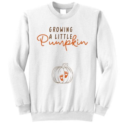 Growing A Little Pumpkin Fall Maternity Thanksgiving Baby Sweatshirt