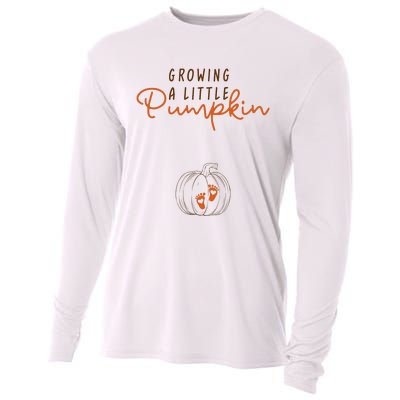 Growing A Little Pumpkin Fall Maternity Thanksgiving Baby Cooling Performance Long Sleeve Crew