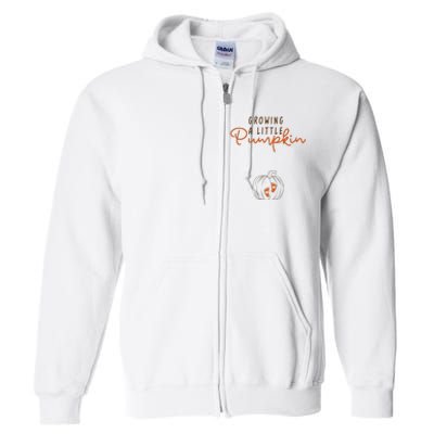 Growing A Little Pumpkin Fall Maternity Thanksgiving Baby Full Zip Hoodie