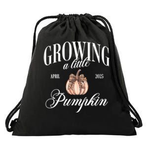 Growing A Little Pumpkin Pregnancy Announcement Halloween Drawstring Bag