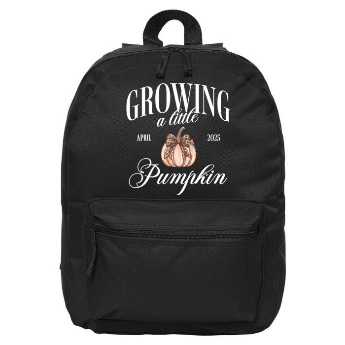 Growing A Little Pumpkin Pregnancy Announcement Halloween 16 in Basic Backpack