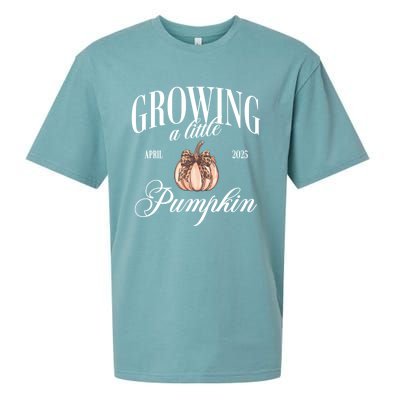 Growing A Little Pumpkin Pregnancy Announcement Halloween Sueded Cloud Jersey T-Shirt