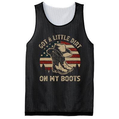 Got A Little Dirt On My Boots Usa Flag Western Country Music Mesh Reversible Basketball Jersey Tank