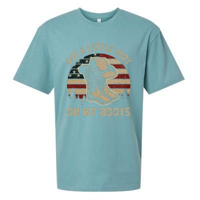 Got A Little Dirt On My Boots Usa Flag Western Country Music Sueded Cloud Jersey T-Shirt